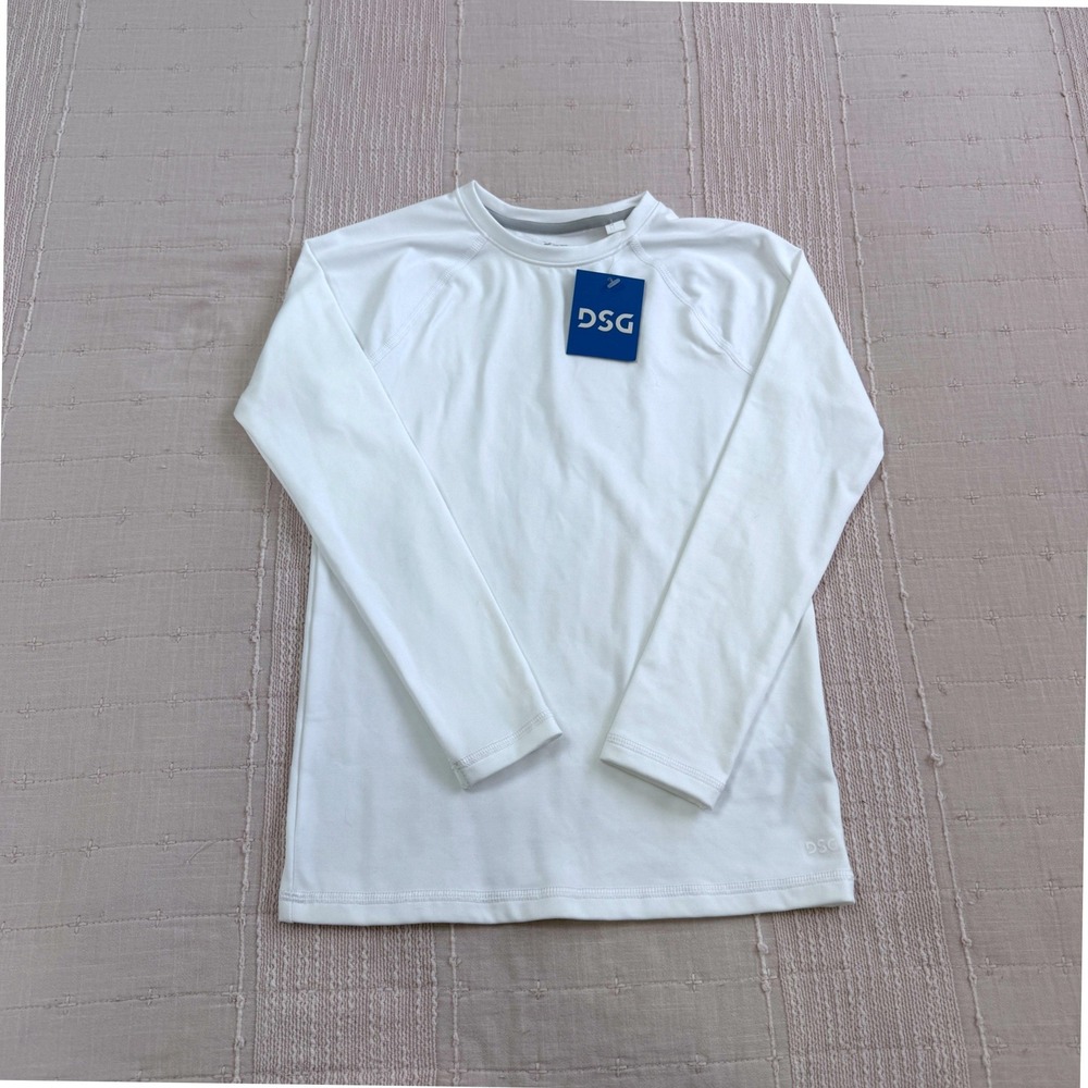 DSG Compression Shirt Boys M 10-12 White Long Sleeve Base Layer NWT